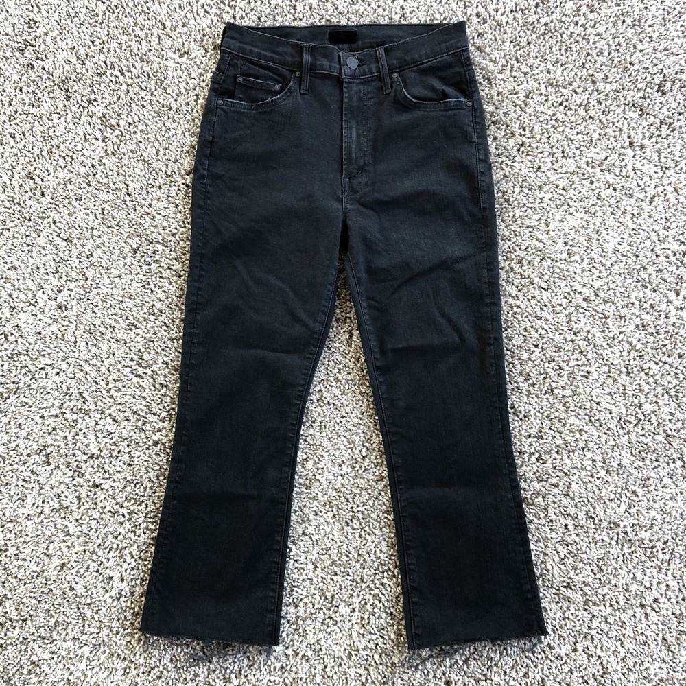 Mother Insider Crop Step Fray Not Guilty Jeans Size 26 Mid-Rise Black 1157-180